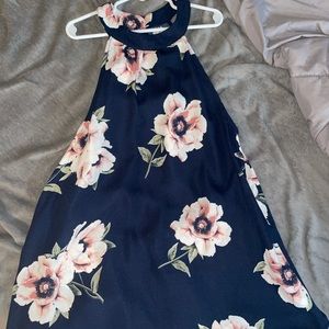 floral navy blue blouse